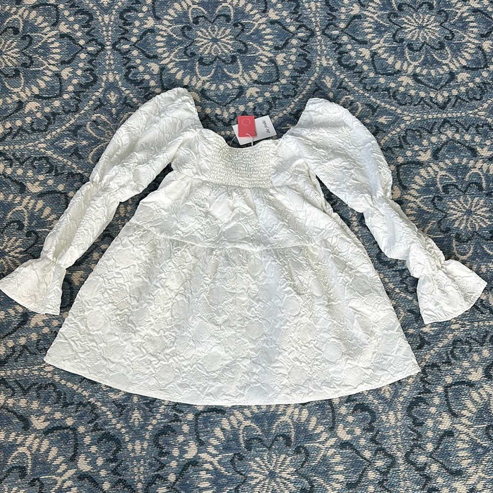 ASOS The Frolic floral textured smock dress in white - New - Picture 3 of 3